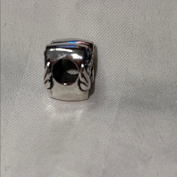 Silver Heart Infinity Charm with Blue Accents Engraved with September - Picture 4 of 5